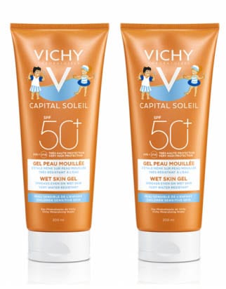[ヴィシー]  キャピタルソレイユ　キッズ　ジェル　SPF50+  200ml 2本セット<br>[VICHY]CAPITAL SOLEIL GEL ENFANT PEAU MOUILLEE SPF50+ 200ml