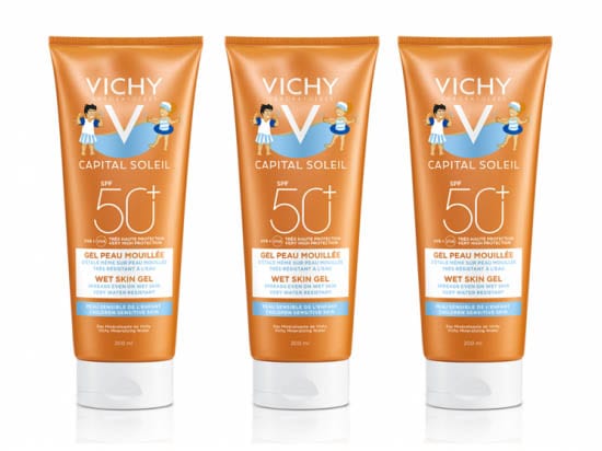 [ヴィシー]  キャピタルソレイユ　キッズ　ジェル　SPF50+  200ml 3本セット<br>[VICHY]CAPITAL SOLEIL GEL ENFANT PEAU MOUILLEE SPF50+ 200ml