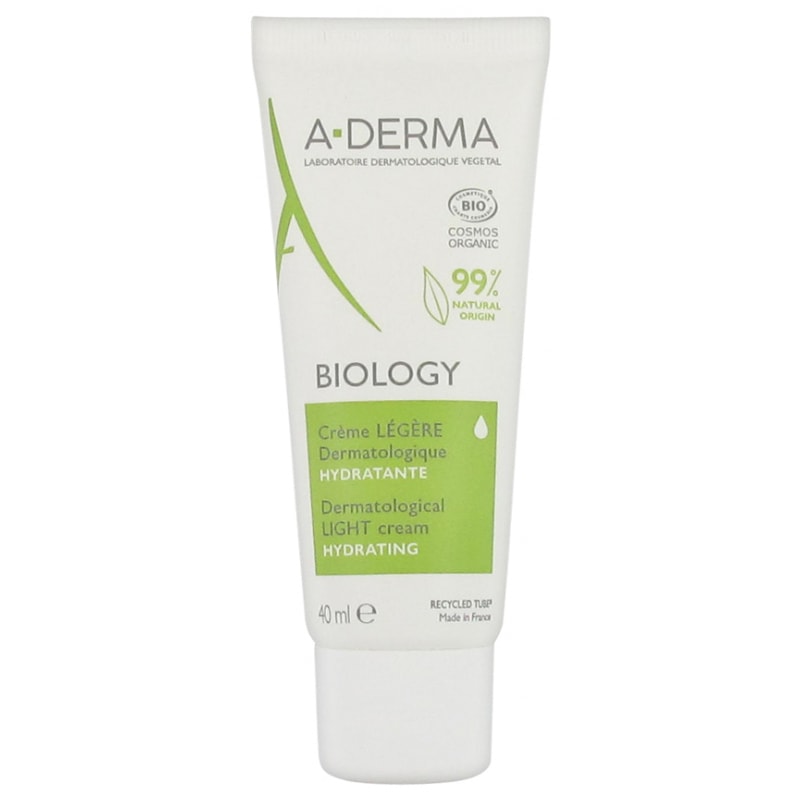 【アデルマ】BIOLOGY ハイドレイティング　ライトクリーム（潤いと栄養を与えながら保護, 表皮のバランスを保つ）40ml<br>【A-DERMA】BIOLOGY CREME LEGER DERMATOLOGIQUE HYDRATANTE 40ml