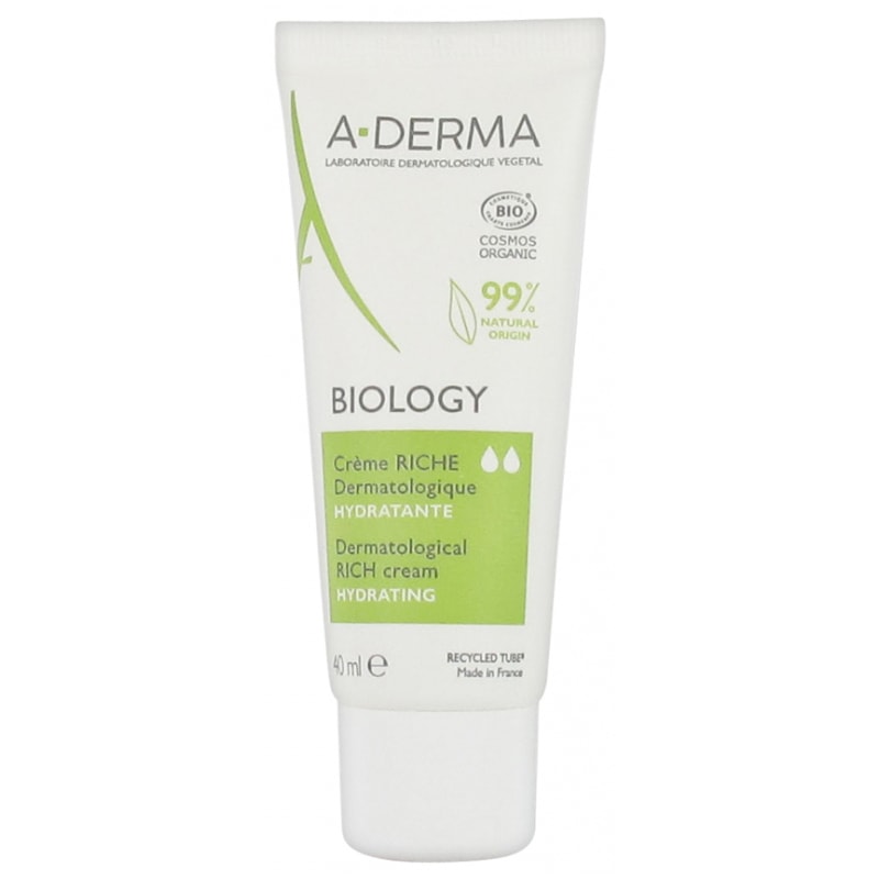 【アデルマ】BIOLOGY ハイドレイティング　リッチクリーム（潤いと栄養を与えながら保護, バランスを取り戻し乾燥を軽減）40ml<br>【A-DERMA】BIOLOGY CREME RICHE DERMATOLOGIQUE HYDRATANTE 40ml
