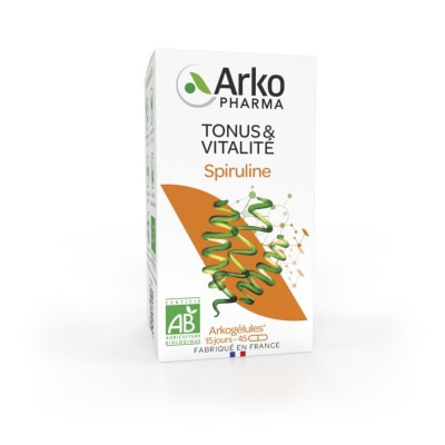 【アルコファーマ】スピルリナ（倦怠感の時期,エネルギーと活力を回復）45カプセル<br>【ARKOPHARMA】ARKOGELULES SPIRULINE BIO 45 GELULES