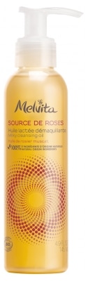 [メルヴィータ]  ソースドローズ ミルキーメイクアップリムーバーオイル 145ml<br>[MELVITA]  SOURCE DE ROSE HUILE LACTEE DEMAQUILLANTE 145ml