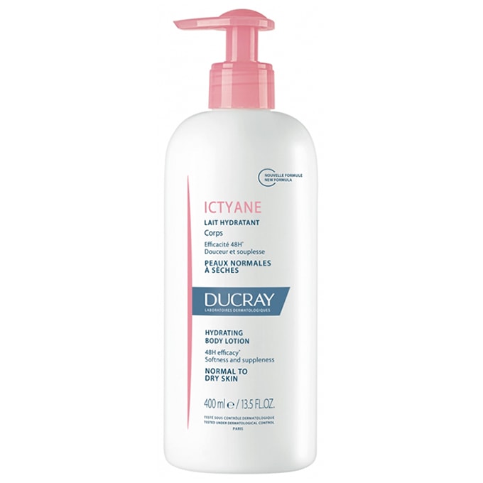 【デュクレイ】ICTYANE ハイドレーティング　ボディミルク（ソフトでしなやかな肌へ,48時間有効）400ml<br>【DUCRAY】ICTYANE LAIT HYDRATANT CORPS 400ml