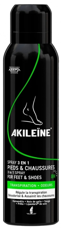 【アキレーン】フット ＆ シューズ スプレー（ほてった足を癒す,カビや細菌を防ぐ）150ml<br>【AKILEINE】SPRAY PIEDS ET CHAUSSURES 150ml