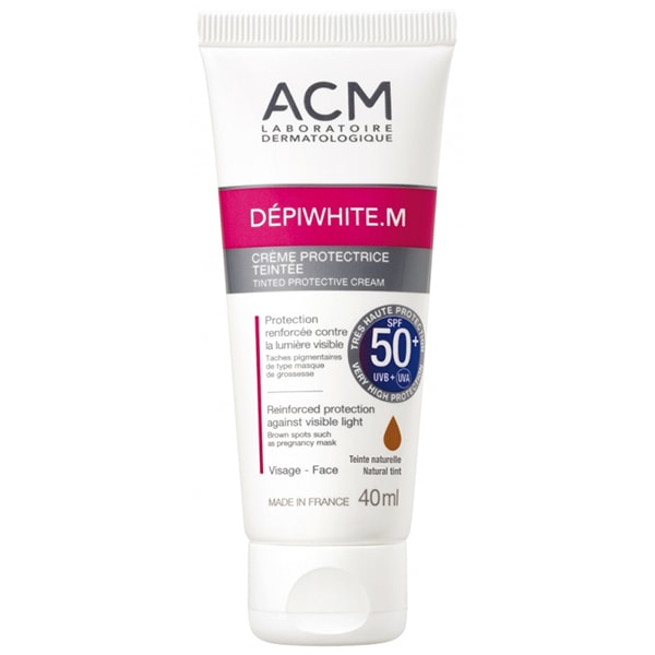 【エイシーエム ラボラトリー】DEPIWHITE サンプロテクション M クリーム ティンテ SPF50+（紫外線の害から肌を守る,色素性シミの出現や悪化を防ぐ）40ml<br>【LABORATOIRE ACM】DEPIWHITE M CREME PROTECTRICE TEINTEE SPF50+ 40ml