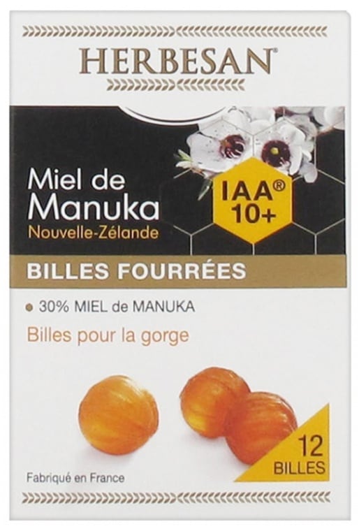 ヘルベサン マヌカハニーボール IAA(UMF)10+ MGO263g 12粒<br>HERBESAN MIEL DE MANUKA BILLES FOURREES IAA 10+ 12BILLES