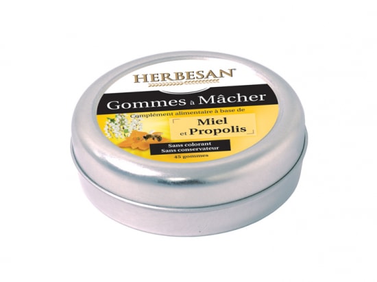 ヘルベサン ハニー＆プロポリス　チューインガム　45粒<br>HERBESAN GOMMES A MACHER AU MIEL ET PROPOLIS 45gammes