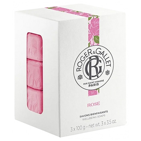 【ロジェガレ】3ソープ ローズ 100gx3 コフレ（なめらかな泡,香りをたのしめる）<br>【ROGER & GALLET】COFFRET BOIS DE 3 SAVONS BIENFAISANTS ROSE 100gX3
