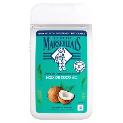 【ル プティ マルセイユ】エクストラ ジェントル ココナッツ シャワー クリーム（肌に潤いを与える,肌に栄養を与える）250ml<br>【LE PETIT MARSEILLAIS】DOUCHE CREME EXTRA DOUX NOIX DE COCO 250ml