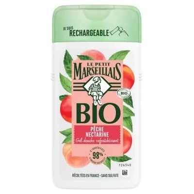 【ル プティ マルセイユ】リフレッシュシャワージェル ピーチ＆ネクタリン配合 250mL<br>【LE PETIT MARSEILLAIS】GEL DOUCHE RAFRAlCHISSANT PECHE NECTARINE BIO 250mL