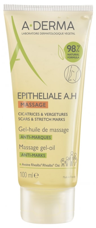 アデルマ エピザリアル AH マッサージ オイル-ジェル アンチマーク 100ml　（皮膚の痕跡トリートメント）<br>A-DERMA EPITHELIALE AH MASSAGE HUILE-GEL MASSAGE ANTI-MARQUES  100ml