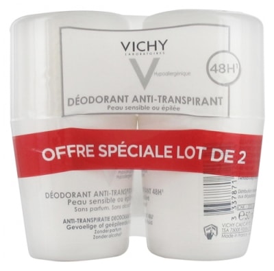 ［ヴィッシー］48H デオドラント ロールオンタイプ 超敏感肌用 50ml 2個セット<br>[VICHY]DEODORANT ANTI -TRANSPIRANT 48H ROLL-ON PEAU SENSIBLE 50ml
