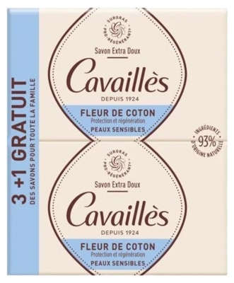 [ロジェカバイエス] エクストラソフト コットン フラワー ソープ 250 g 4 個セット <br>[ROGE CAVAILLES]SOAP EXTRA DOUX FLEUR DE COTTON 250mlX4