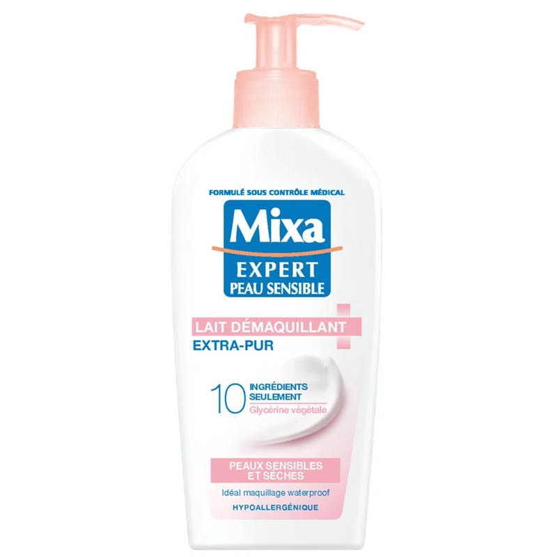 ミクサクレンジングミルク乾燥肌、敏感肌用　200mL＜br>MIXA LAIT DÉMAQUILLANT ANTI-DESSÈCHEMENT PEAUX SENSIBLES 200mL