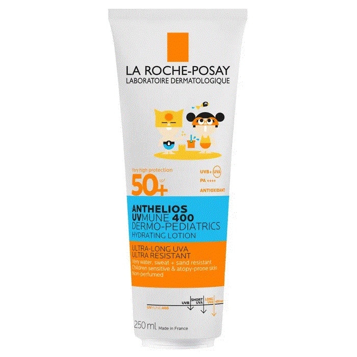 [ラロッシュポゼ]アンテリオス UVMUNE 400　キッズ　SPF50+　ミルク フェイス&ボディ用　250ｍｌ　お徳用 新発売<br>　ANTHELIOS UVMUNE 400 DERMO-PEDIATRICS SPF50+ LAIT 250ml