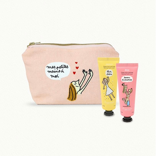 【フラゴナール】ハンドクリームポーチ付き 愛をいつまでも (ローズ&ジャスミン) 30mL ２個入り<br>【FRAGONARD】CREME MAINS EN POCHETTE AMOUR TOUJOURS (ROSE & JASMINE) 30mL 2PCS