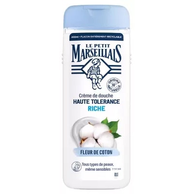 【ル プティ マルセイユ】ハイ トレランス シャワー クリーム リッチ コットン フラワー 40 0mL<br>【LE PETIT MARSEILLAIS】CREME DE DOUCHE HAUTE TOLERANCE RICHE FLEUR DE COTTON 400mL