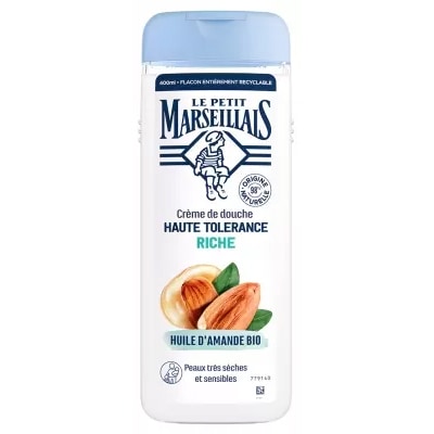 【ル プティ マルセイユ】ハイ トレランス シャワー クリーム リッチ アーモンドオイル 400mL<br>【LE PETIT MARSEILLAIS】CREME DE DOUCHE HAUTE TOLERANCE RICHE HUILE D'AMANDE BIO 400mL