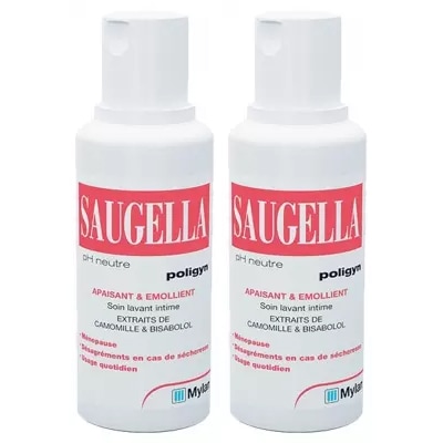【サウジェラ】ポリゴン デリケートゾーン クレンザー 250mL×2<br>【SAUGELLA】POLIGYN SOIN LAVANT INTIME APAISANT ET EMOLLIENT LOT DE 2×250mL