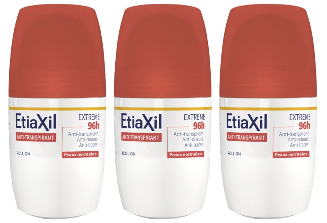 エティアキシル デオドラント エクストリーム 96H ロールオン 50 ml 3個セット (あらゆるタイプの発汗) ETIAXIL DEODRANT EXTREME 96H ROLL-ON 50ML