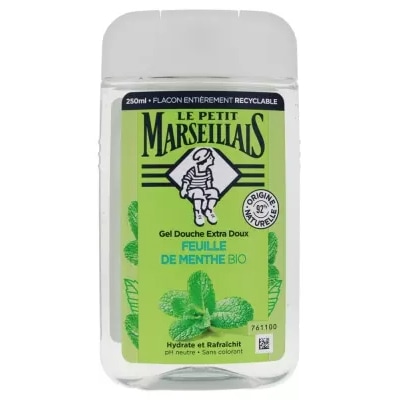 【ル プティ マルセイユ】エクストラジェントルシャワージェル ミント 250mL<br>【LE PETIT MARSEILLAIS】GEL DOUCHE EXTRA DOUX FEUILLE DE MENTHE BIO 250mL