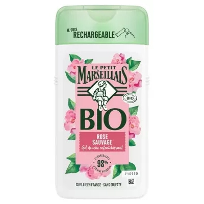【ル プティ マルセイユ】リフレッシュ ワイルドローズ シャワージェル 250mL<br>【LE PETIT MARSEILLAIS】GEL DOUCHE RAFRAlCHISSANT ROSE SAUVAGE BIO 250mL