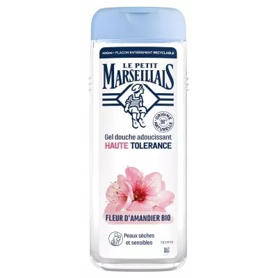 【ル プティ マルセイユ】ハイトレランス ソフトニング シャワージェル アーモンド配合 400mL<br>【LE PETIT MARSEILLAIS】GEL DOUCHE ADOUCISSANT HAUTE TOLERANCE FLEUR D'AMANDIER BIO 400mL