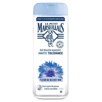 【ル プティ マルセイユ】ハイトレランス シャワージェル ヤグルマギク配合 400mL<br>【LE PETIT MARSEILLAIS】GEL DOUCHE APAISANT HAUTE TOLERANCE FLEUR DE BLEUET BIO 400mL
