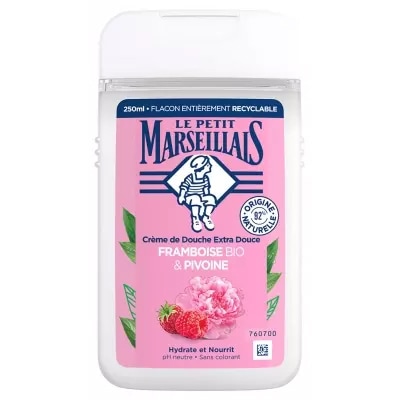 【ル プティ マルセイユ】エクストラジェントルシャワークリーム ラズベリー＆ピオニー 250mL<br>【LE PETIT MARSEILLAIS】DOUCHE CREME EXTRA DOUX FRAMBOISE & PIVOINE 250mL