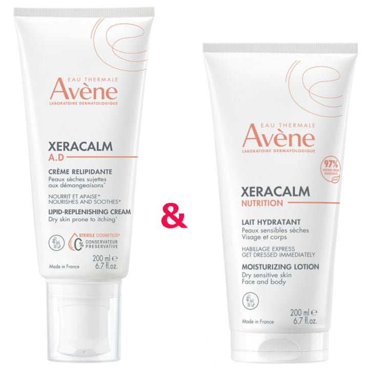【アベンヌ】クセラカルム ニュートリション モイスチャライジング ミルク 200ml & クセラカルム A.D クリーム　200ml