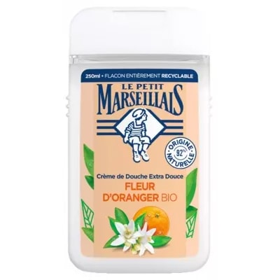 【ル プティ マルセイユ】エクストラジェントルシャワークリーム オレンジブロッサム配合 250mL<br>【LE PETIT MARSEILLAIS】CREME DE DOUCHE EXTRA DOUCE FLEUR D'ORANGER BIO 250mL