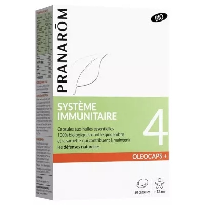 【プラナロム】オレオカプス+4 免疫系のケア 30カプセル<br>【PRANAROM】OCLEOCAPS-4 SYSTEME IMMUNITAIRE BIO 30 CAPSULES