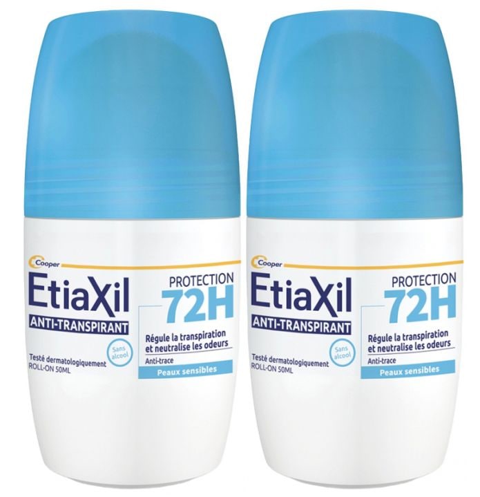 エティアキシル 72時間制汗デオドラント（敏感肌用ロールオンタイプ）50ml 2個セット<br>ETIAXIL DEODORANT ANTI-TRANSPIRANT PROTECTION 72H ROLL-ON 50ml 2pcs