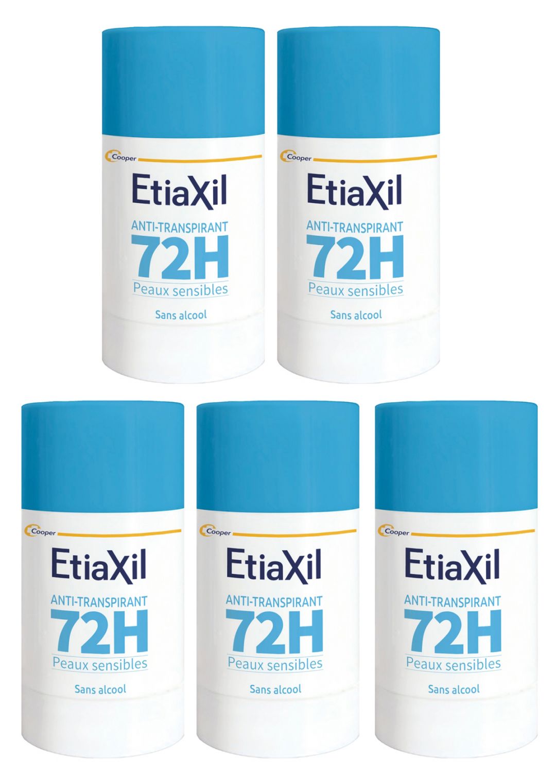 [エティアキシル] デオドラント アンチトランスピラン スティック 72時間 40ml　5個セット<br>[ETIAXIL] DEODRANT STICK 72H 40ml 5pcs