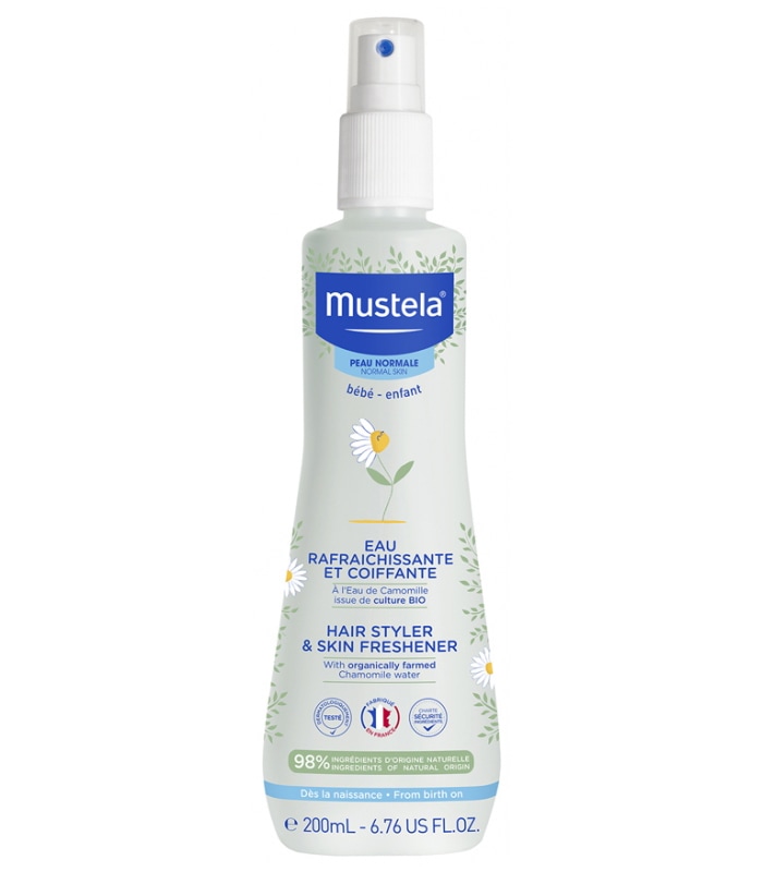 ムステラ MUSTELA リフレッシング & スタイリング スプレー 200mL<br>MUSTELA EAU RAFRAICHISSANTE ET COIFFANTE A L'EAU DE CAMOMILLE BIO 200mL 