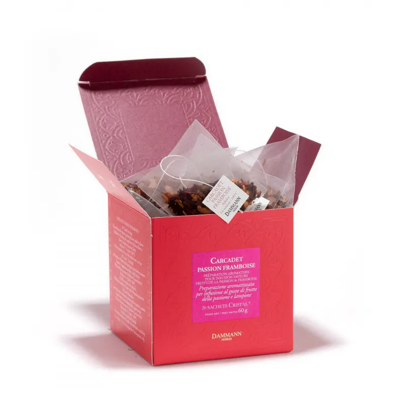 ダマンフレール  カルカデ  パッッション フランボワーズ 20個のクリスタル ティーバッグ 60g DAMMANN FRERES CARCADET PASSION FRAMBOISE 20 CHRISTAL TEA BAGS 60g