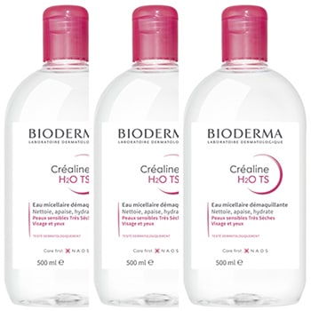 [ビオデルマ] サンシビオエイチツーオー TS H2O 500ml　3本セット<br>[BIODERMA]CREALINE TS H2O 500ml