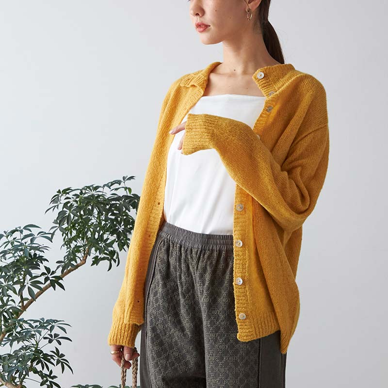 ニットペルーベビーアルパカハイネックカーディガン | トップス | Fanaka