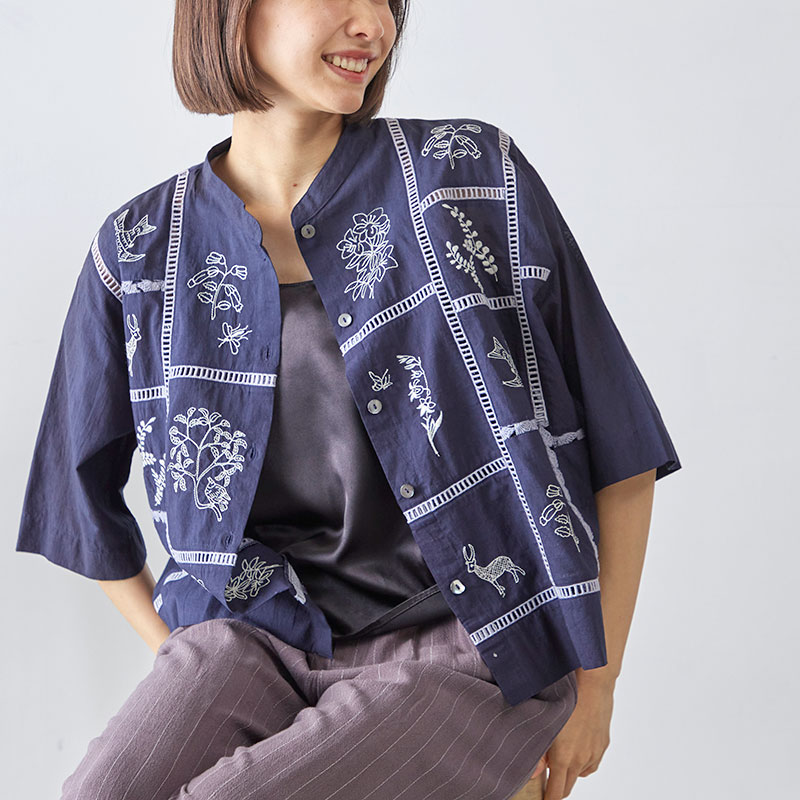 パッチワーク配色刺繍ブラウス | トップス | Fanaka