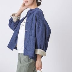 タグ付・未使用品♡SHIPS×fanaka♡　 シップス別注長袖ブラウス 手洗い可能〉パイピング キーネック 半袖 ブラウス （シャツ