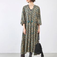 SHIPS Fanaka ロングワンピース【最終値下げ】 SHIPS｜<手洗い可能>Fanaka:ポプリン ティアード ロング