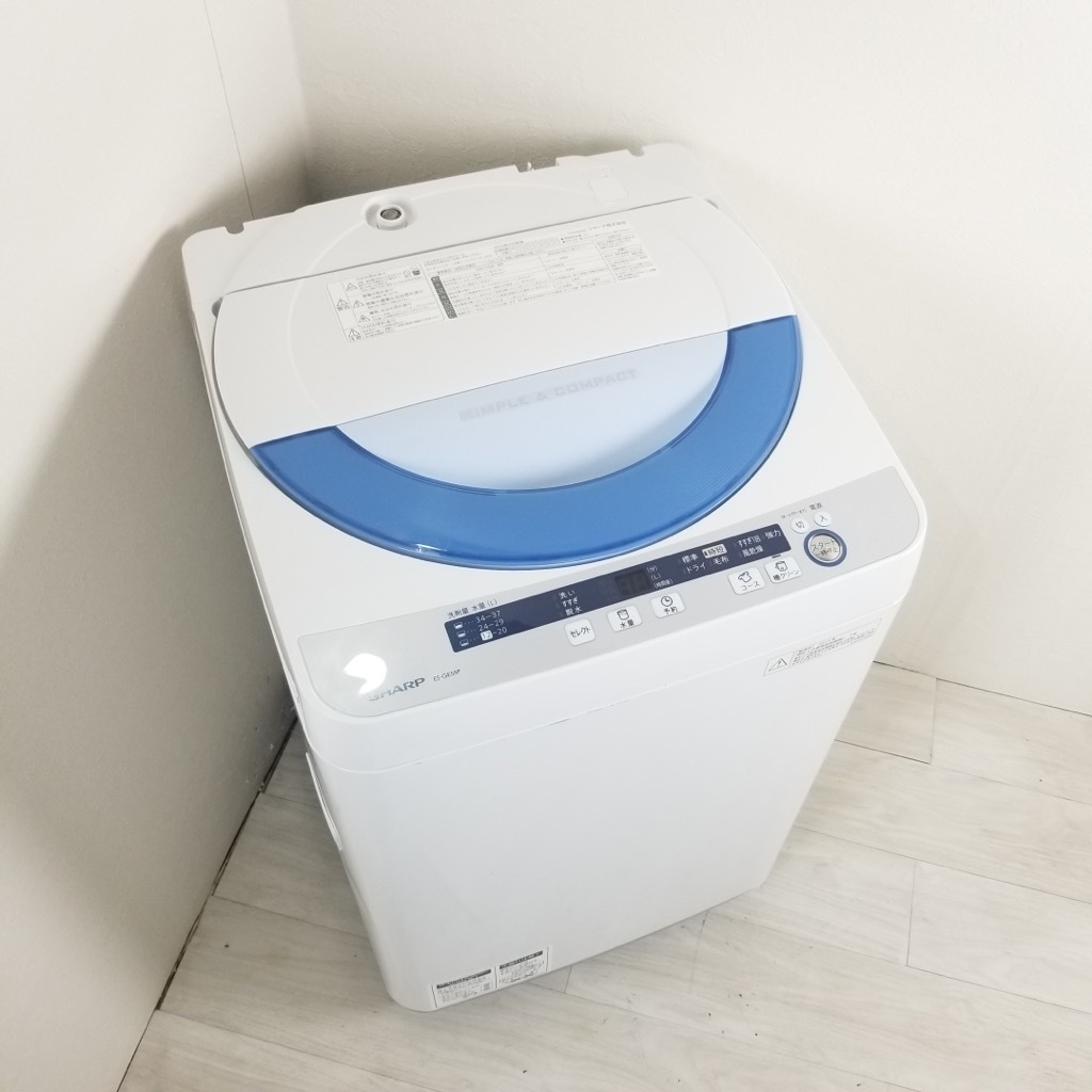 ✅SHARP 電気洗濯機✅ ✅ES-GE55P-A✅送料設置無料 中古 5.5kg 全自動洗濯機 風乾燥 シャープ ES-GE55P-A ブルー系 2015年