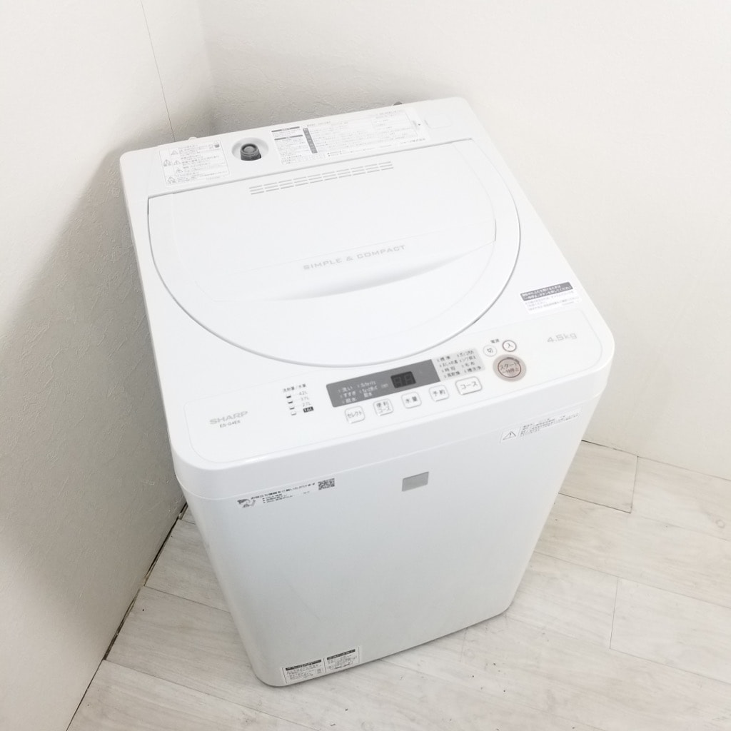 中古 4.5kg 全自動洗濯機 簡易乾燥機能搭載 ES-G4E6-KW 2018年製 