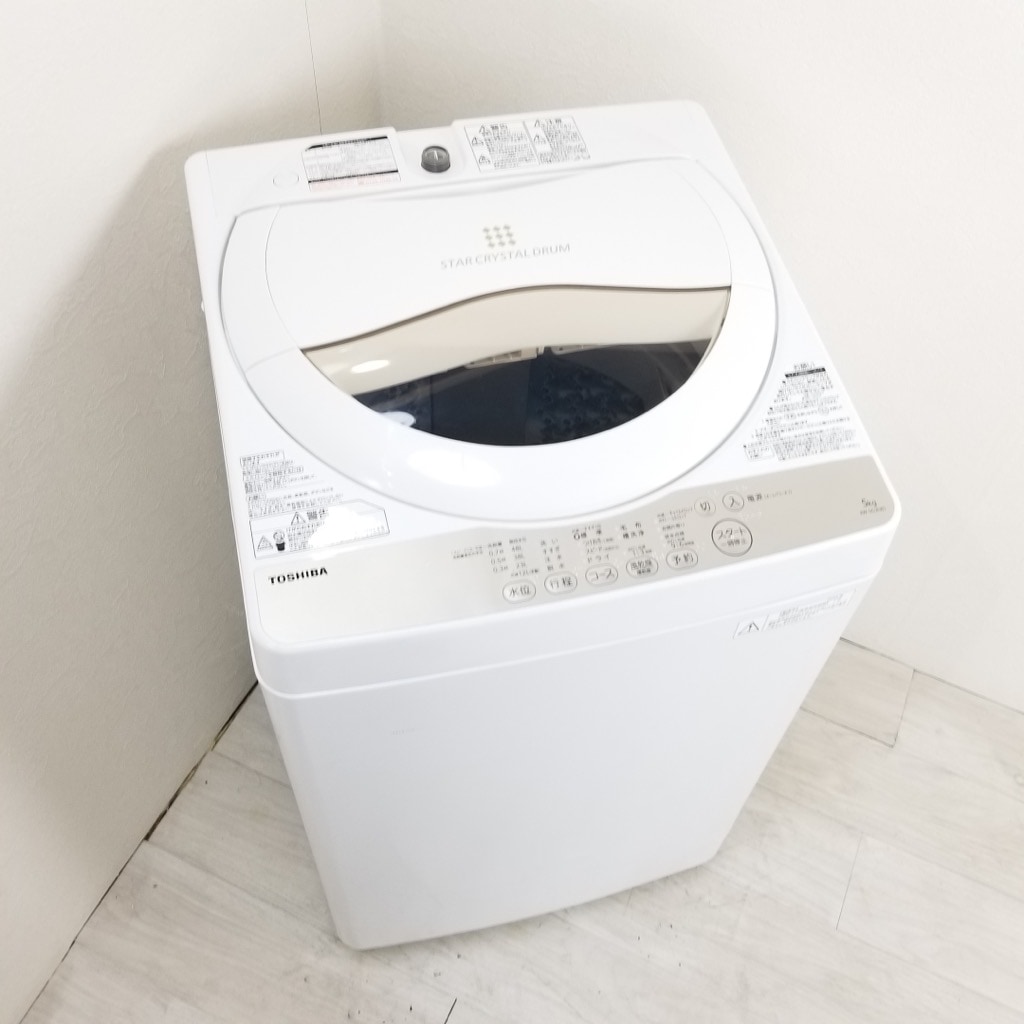 中古 全自動洗濯機 5.0kg 東芝 送風乾燥 AW-5G3 2016年製 単身用  