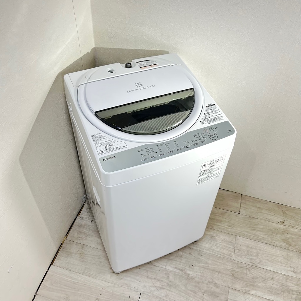 中古 風乾燥 全自動洗濯機 東芝 6.0kg AW-6G6 2018年製 グランホワイト