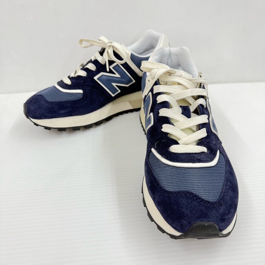 中古美品 NewBalance NB U574LGBB レディース 24.0cm ネイビー