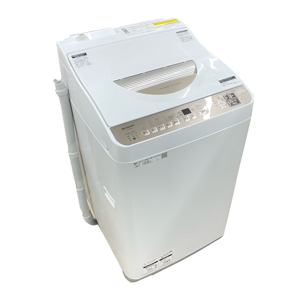 中古 洗濯6.5kg 乾燥3.5kg 全自動洗濯乾燥機 シャープ ES-T6GBK-N 2023