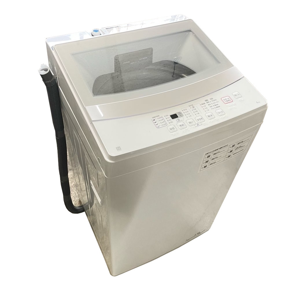 ニトリ 高性能ガラストップおしゃれデザイン6kg 風乾燥機能付き洗濯機　NTR60 中古 全自動洗濯機 風乾燥機能 ニトリ 6.0kg NTR60 2023年製