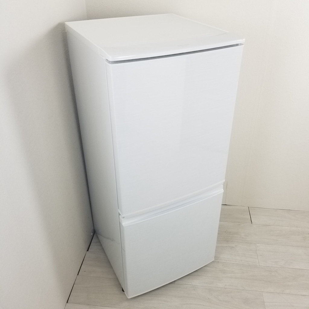中古 2ドア冷蔵庫 137L シャープ つけかえどっちもドア SJ-14X-W 自動