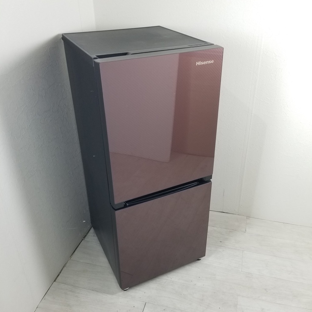 中古 134L 冷蔵庫 ハイセンス HR-G13A-BR 2017年製 ブラウン ガラス 
